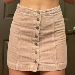 Pink Corduroy buttoned skirt - size small